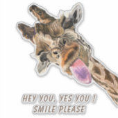 Playful Giraffe Funny Sticker Lächeln - Benutzerde (Vorderseite)