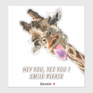 Playful Giraffe Funny Sticker Lächeln - Benutzerde