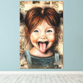Playful Girl Funny Canvas Print Leinwanddruck (Insitu (Holzboden))