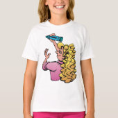 Playful Girl with Crayon T-Shirt (Vorderseite)