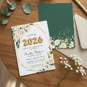 Playful Gold Balloon Lettering 2025 Abschluss Einladung