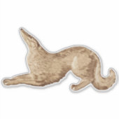 Playful Gold Borzoi Die Vinyl Sticker (Vorderseite)