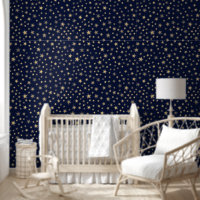 Playful Golden Stars Mitternacht Sky