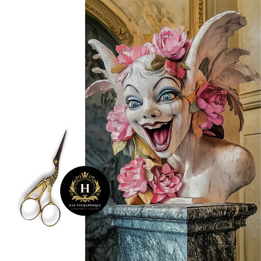 Playful Gothic Paris Gargoyle Decoupage Seidenpapier