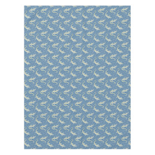 Playful Green Alligator Paisley on Blue Tischdecke