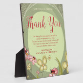 Playful Green & Lady Vogel Vielen Dank Fotoplatte (Seite)