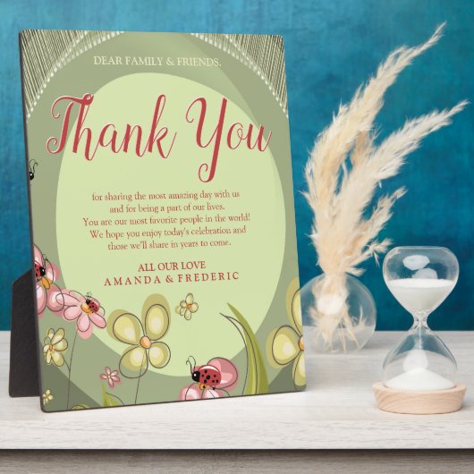 Playful Green & Lady Vogel Vielen Dank Fotoplatte (Seite)