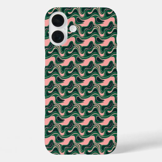 "Playful Green & Pink Waves" Case-Mate iPhone Hülle (Rückseite)