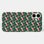 "Playful Green & Pink Waves" Case-Mate iPhone Hülle (Rückseite (Horizontal))