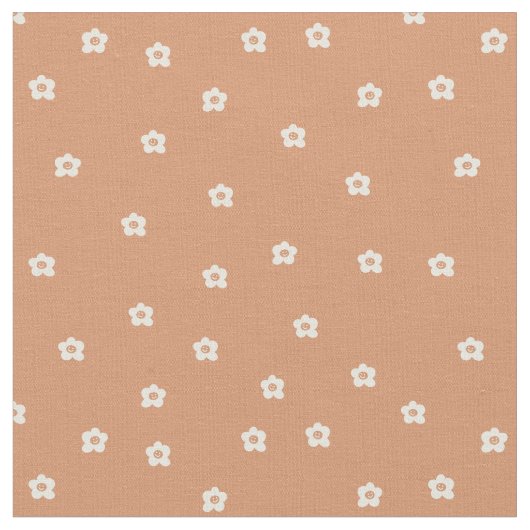 Playful Halloween flower pattern with retro smilin Stoff (Nahaufnahme)