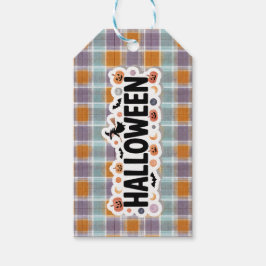 Playful Halloween Plaid Geschenkanhänger