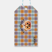 Playful Halloween Plaid Geschenkanhänger (Rückseite)