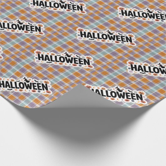 Playful Halloween Plaid Geschenkpapier (Ecke)