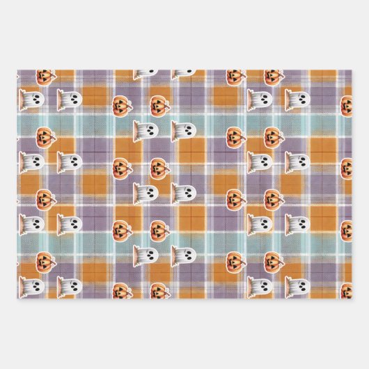 Playful Halloween Plaid Geschenkpapier Set (Vorderseite 2)