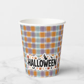 Playful Halloween Plaid Pappbecher (Rückseite)