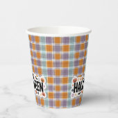Playful Halloween Plaid Pappbecher (Links)