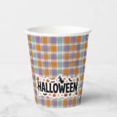 Playful Halloween Plaid Pappbecher (Vorderseite)