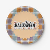 Playful Halloween Plaid Pappteller (Vorderseite)