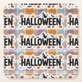 Playful Halloween Plaid Rechteckiger Pappuntersetzer (Vorderseite)