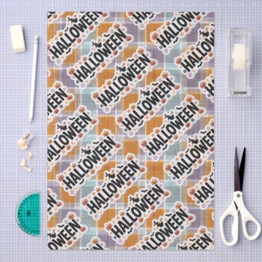 Playful Halloween Plaid Seidenpapier (Handwerk)