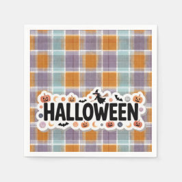 Playful Halloween Plaid Serviette