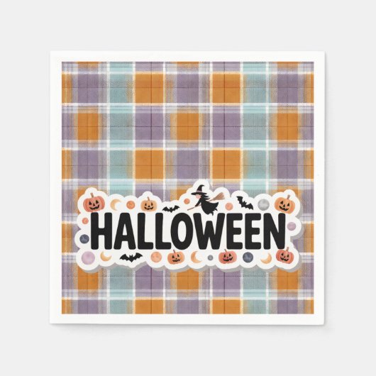 Playful Halloween Plaid Serviette (Vorderseite)