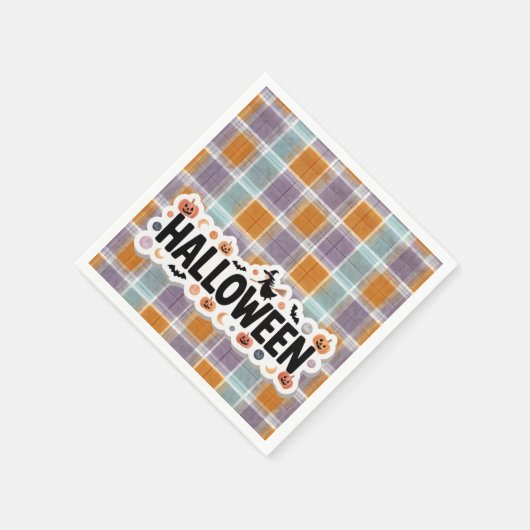 Playful Halloween Plaid Serviette (Ecke)
