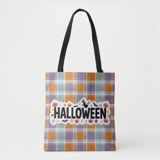 Playful Halloween Plaid Tasche (Vorderseite)