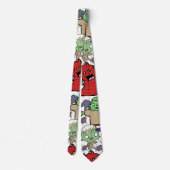 Playful hand drawn cute Ghost cartoon chic Krawatte (Rückseite)