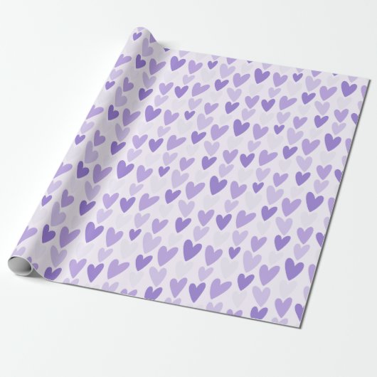 Playful Hand-Drawn Heart Pattern Geschenkpapier (Ungerollt)