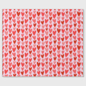 Playful Hand-Drawn Heart Pattern Geschenkpapier (Flach)