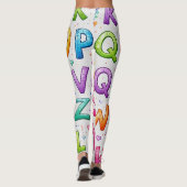 Playful Handwritten Alphabet Pattern Leggings (Rückseite)