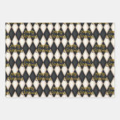 Playful Harlequin Floating Text Weihnachten Geschenkpapier Set (Vorderseite 3)