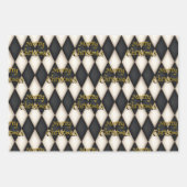 Playful Harlequin Floating Text Weihnachten Geschenkpapier Set (Vorderseite)