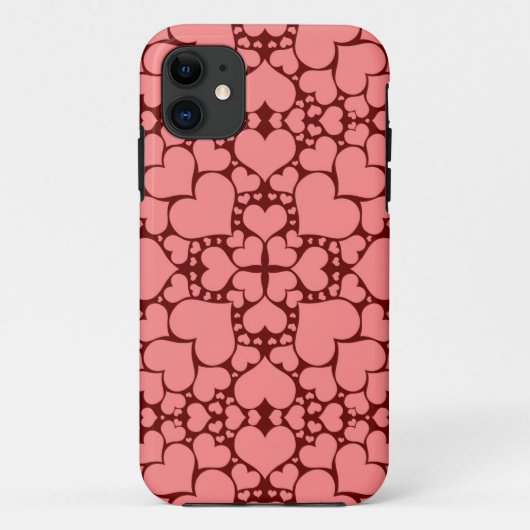 "Playful Hearts - Pink & Red" iPhone 5/5S Case (Rückseite)