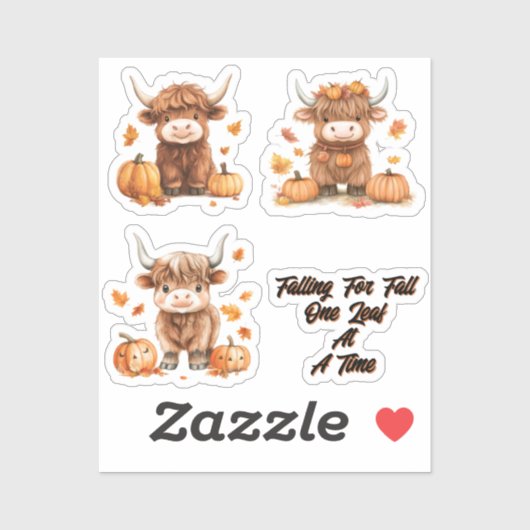 Playful Highland Cow Tiny Sticker Sheet (Blatt)