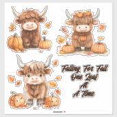 Playful Highland Cow XL Aufkleber Sheet (Blatt)