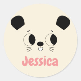 Playful Honey Bear Sliding Runder Aufkleber