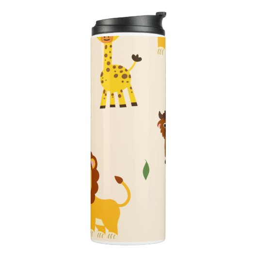 Playful Illustrativ Animal Pattern Thermosbecher (Nach links gedreht)
