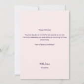 Playful Indigo Pink Balloon Happy Birthday Card Einladung (Rückseite)