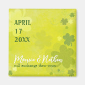 Playful Irish Kleeblatt Green Wedding Save the Dat Magnet (Vorne)