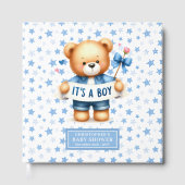 Playful It is a Boy Teddy Guest Book for Baby Boy Gästebuch (Vorderseite)
