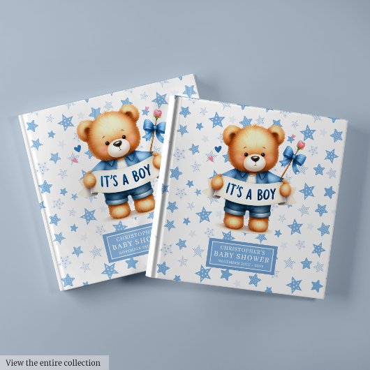 Playful It is a Boy Teddy Guest Book for Baby Boy Gästebuch