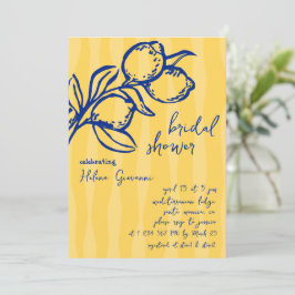 Playful Italian Handwritten Lemon Bridal Shower Einladung