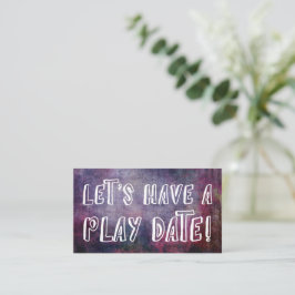 Playful Jewel Toned Grunge Mommy Play Date Card Telefonnummerkarte