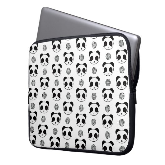 Playful Kawaii Panda Mandala Laptopschutzhülle (Vorderseite Links)