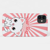 Playful Kawaii White Kitten Custom Case-Mate iPhone Hülle (Rückseite (Horizontal))