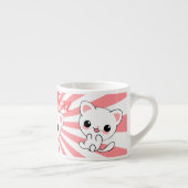 Playful Kawaii White Kitten Custom Espressotasse (Rechts)