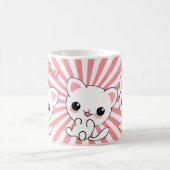 Playful Kawaii White Kitten Custom Kaffeetasse (Mittel)