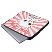 Playful Kawaii White Kitten Custom Laptopschutzhülle (Vorne Knopf)